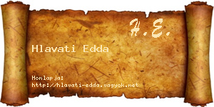 Hlavati Edda névjegykártya